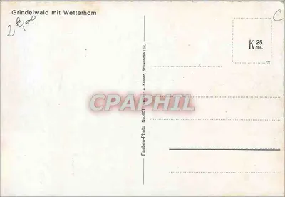 Grindelwald z Wetterhornem — A. Kitaner, Schwanden/GL — n° 601 — Rewers