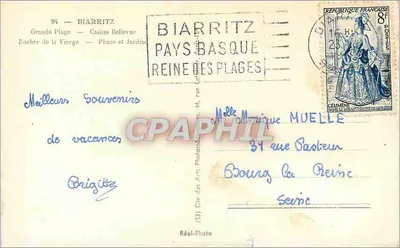 Biarritz — vista panorámica — Cie des Arts Photographiques — Reverso