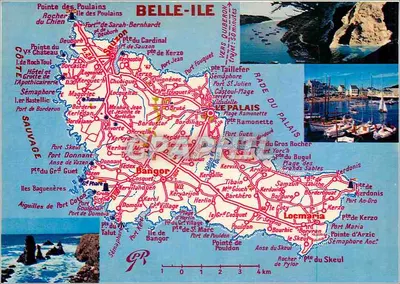 Belle-Île — carta turística — Edições Jean-Jamès