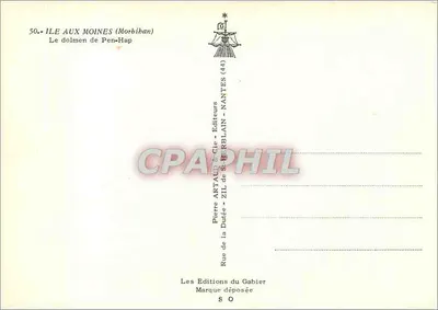 Ilha dos Monges (Morbihan) — A dolmene de Pen-Hap — Edições Artaud & Cie, Nantes — Verso