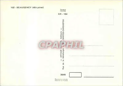 Beaugency — Ogólny widok, Hotel de Ville, Wieża Cezara i muzeum — Artaud Frères, Nantes — Rewers