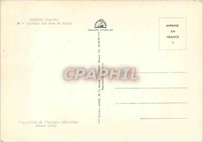 Chambéry — capital dos Dukes de Saboia — editor Coullure Naturelles — Verso