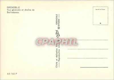 Grenoble — Ogólny widok i Belledonne — Wydawnictwo SPADEM — Rewers