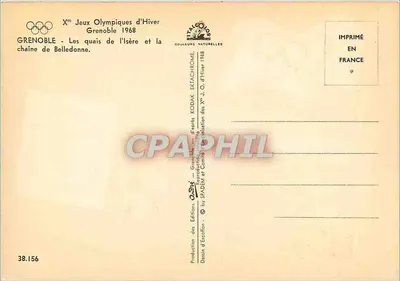 Grenoble — X Jogos Olímpicos de Inverno de 1968 — Edições d'Excolton — Verso