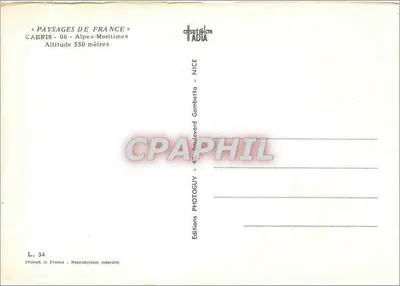 Cabrìs — Encantador pueblo provenzal que domina Cannes y las islas de Lérins — Ediciones ORADIA — Reverso