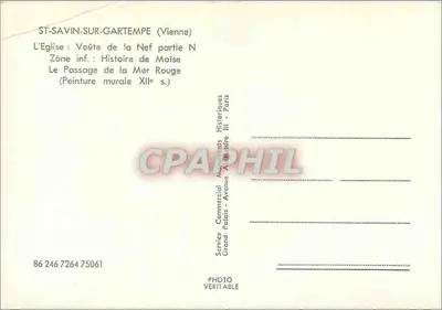 ST-SAVIN-SUR-GARTEMPE — Krypta nawy, część północna, dolna część: Historia Mojżesza, Przejście przez Morze Czerwone — malowidło z XIII wieku — Rewers