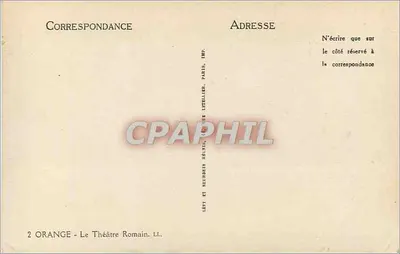 Orange - O Teatro Romano — Imp. Neuchâtel et Neuchâtel, Paris — Verso