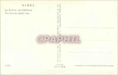 Nîmes — Areny, widok z wnętrza — Wydawca Lavelle & Cie, n° 4905 — Rewers