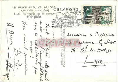 Chambord — Fachada sul do castelo (século XVI) — Éditions Valoire — Verso