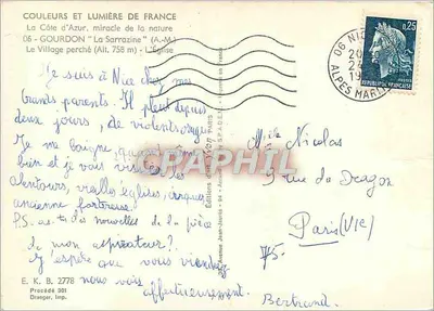 Gourdon — La Sarrazine (Alt. 758 m) — Iglesia — Ediciones Jean-Jaurès — Reverso