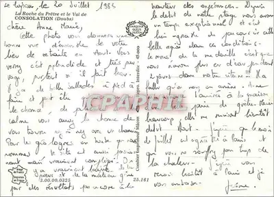 La Roche du Prétre e o Vale da Consolação (Doubs) — vista panorâmica — Impressora Mâcon, n° 45-000 — Verso