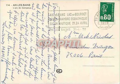 Aix-les-Bains — Arco de Campanus — Editor: Aix-les-Bains, Lago do Bourget — Verso