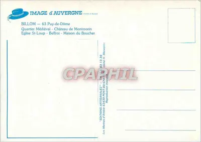 Billom — cidade medieval — Éditions d'Auvergne — Verso