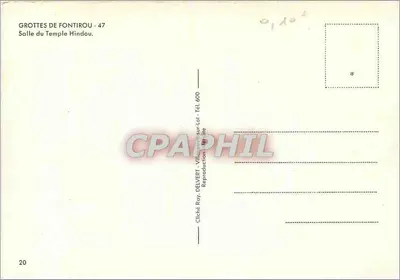 Jaskinie Fontirou - 47 — Sala Tempła Hinduskiego — Cliché Roy, Villeneuve-sur-Lot — Rewers