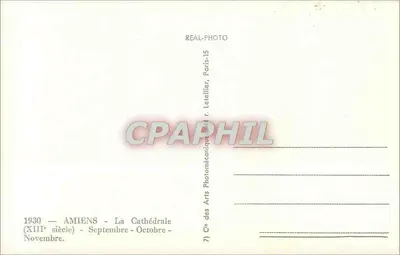 Amiens — Katedra — XII wiek — wydawca Letellier, Paryż — Rewers