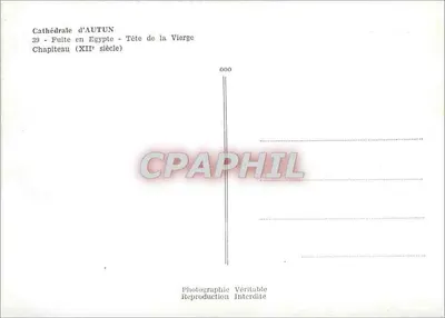 Cattedrale di AUTUN — Testa della Vergine — capitello del XII secolo — Verso