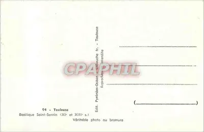Basílica de São Sernim — Toulouse — Editor Elfo, n°94 — Verso