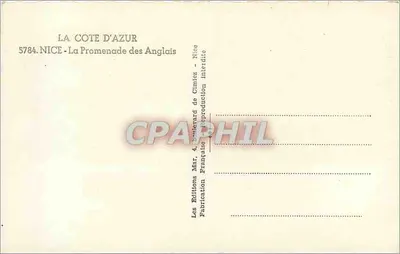 Nice - Promenada Anglijska — Wydawnictwo Mar, nr 5784 — Rewers