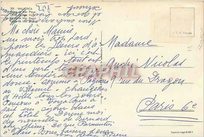 Plage de Camp de Mar — Mallorca — éditeur A. G. N. Tilibonjes — Verso
