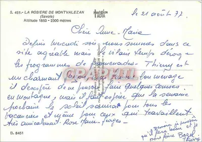 La Rosière de Montvalezan — Savoie — Ediciones Jiset Color — Reverso