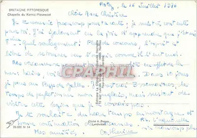 Kaplica w Kernic-Plouescat — Piekna Bretagne — Cliché A. Pennec, N° 14 — Rewers