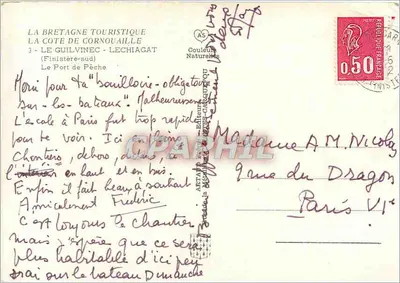 Port rybacki w Lechigat — Bretagne — wydawca LA BRETAGNE TOURISTIQUE — Rewers