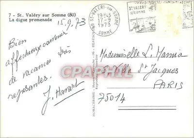 St. Valéry-sur-Somme — brzegowa promenada — Monachrome, n°75014 — Rewers
