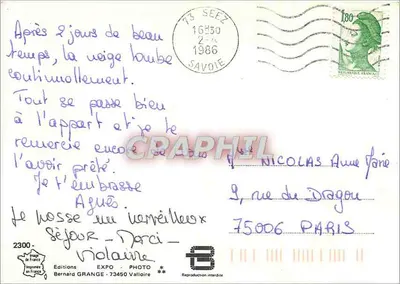 Fonte nevada — Séez, Savoie — Edições Bernard Grange — Verso