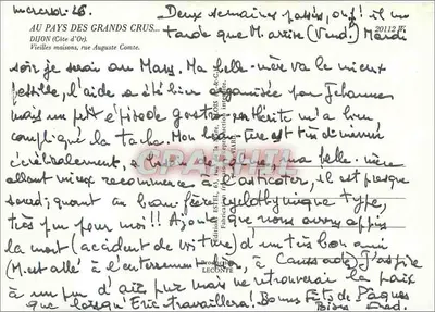 Dijon — Stare domy ulicy Auguste Comte — Étiele — Rewers