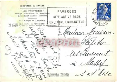 Kostiumy z Savoie — 'Granice' — Grupa Folklorystyczna Tarentaise, Bourg-Saint-Maurice — Rewers