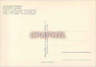 Riquewihr — Collage domów z krokwiowymi dachami i uliczkami — Estel — Rewers