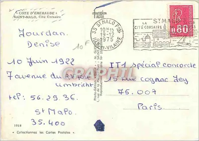 Saint-Malo — Ciudad de los Corsarios — Photo-Édition TADIA — Reverso