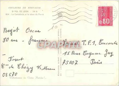 Saint-Pol-de-Léon — Catedral y plaza del Parvis — Ediciones d'Art Jean Stoll — Reverso
