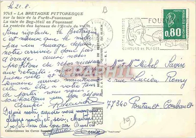 A Bretanha pitoresca — A cale de Beg-Meil em Fouesnant — editor 'Teachrome' — Verso