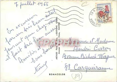A Ilha de Batz — Lembrete — Éditions Artaud, Nantes — Verso