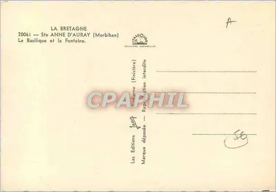 Ste Anne d'Auray — Basílica e Fonte — Audierne (Finistère) — Verso