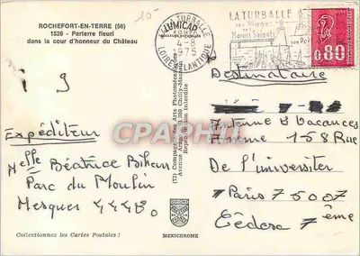 Castelo de Rochefort-en-Terre — parque florido — Mexichrome — Verso