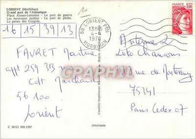 LORIENT — Duży port Atlantycki — Drukarnia Combiér Néac — Rewers