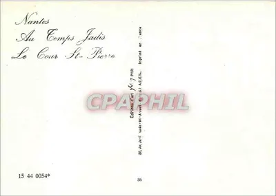 Nantes (Loire Inférieure) — Praça do Comércio com coluna e igreja — Edições d'Art Jardis — Verso