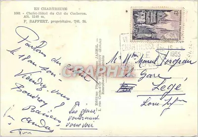 Chalé-Col do Cucheron — Hotel de montanha — Edições Photogrammes JANSOL — Verso