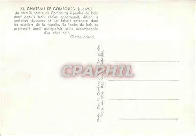 Zamek w Combourg — legenda o hrabim drzewnym i czarnym kocie — Photo Gentil — Rewers