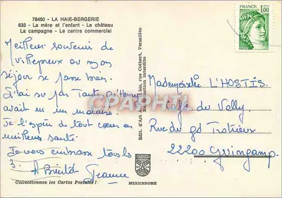 La Haie-Bergerie — Matka i dziecko, Zamek, Centrum handlowe — Wyd. d'Art, Versailles — Rewers