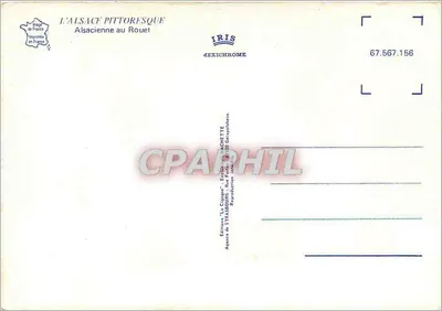 Kobieta w stroju alzackim — tkanka w metairii — wydawca IRIS, nr 67.567.156 — Rewers