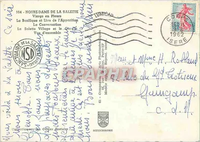 Nossa Senhora da Salette — Basílica, estátuas e paisagem — IRIS — Verso
