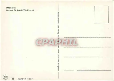 Innsbruck, Katedra św. Jakuba — (Kanzel) — Farbabbildung und Verlag Viktory und Sohn, Innsbruck, Hofgasse 122 — Rewers