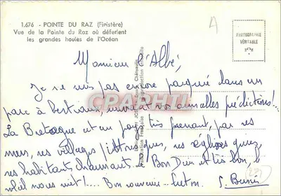 Pointe du Raz (Finistère) — View of the great waves of the Ocean — Edition JOS — Back
