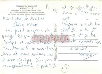 Benodet — Bretagne Sul — Edições de Arte JACK — Verso