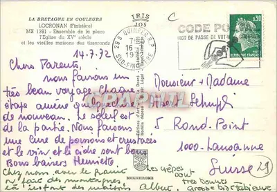 Locronan (Finistère) — Ansicht der Place und der Kirche des 15. Jahrhunderts — Éditions d'Art Jos — Rückseite