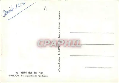 Belle-Île-en-Mer — As Aiguilhas de Port-Coton — R. Missey Studio — Verso