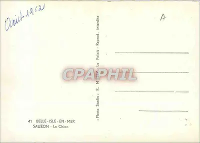 Belle-Île-en-Mer — El Perro — Studio Fotográfico R. Missey — Reverso
